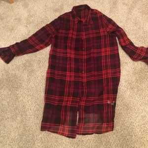 Millau Red Sheer Plaid Shirt